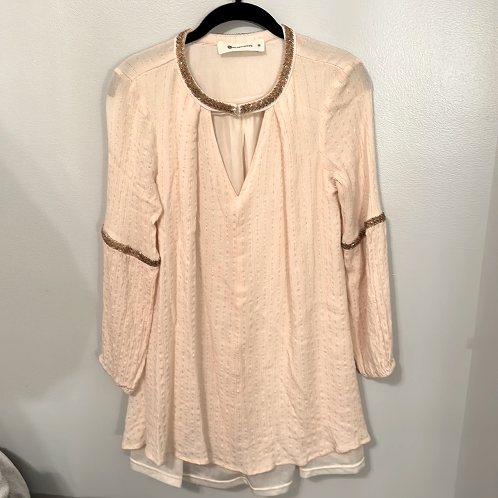 Embellished cream and gold dress